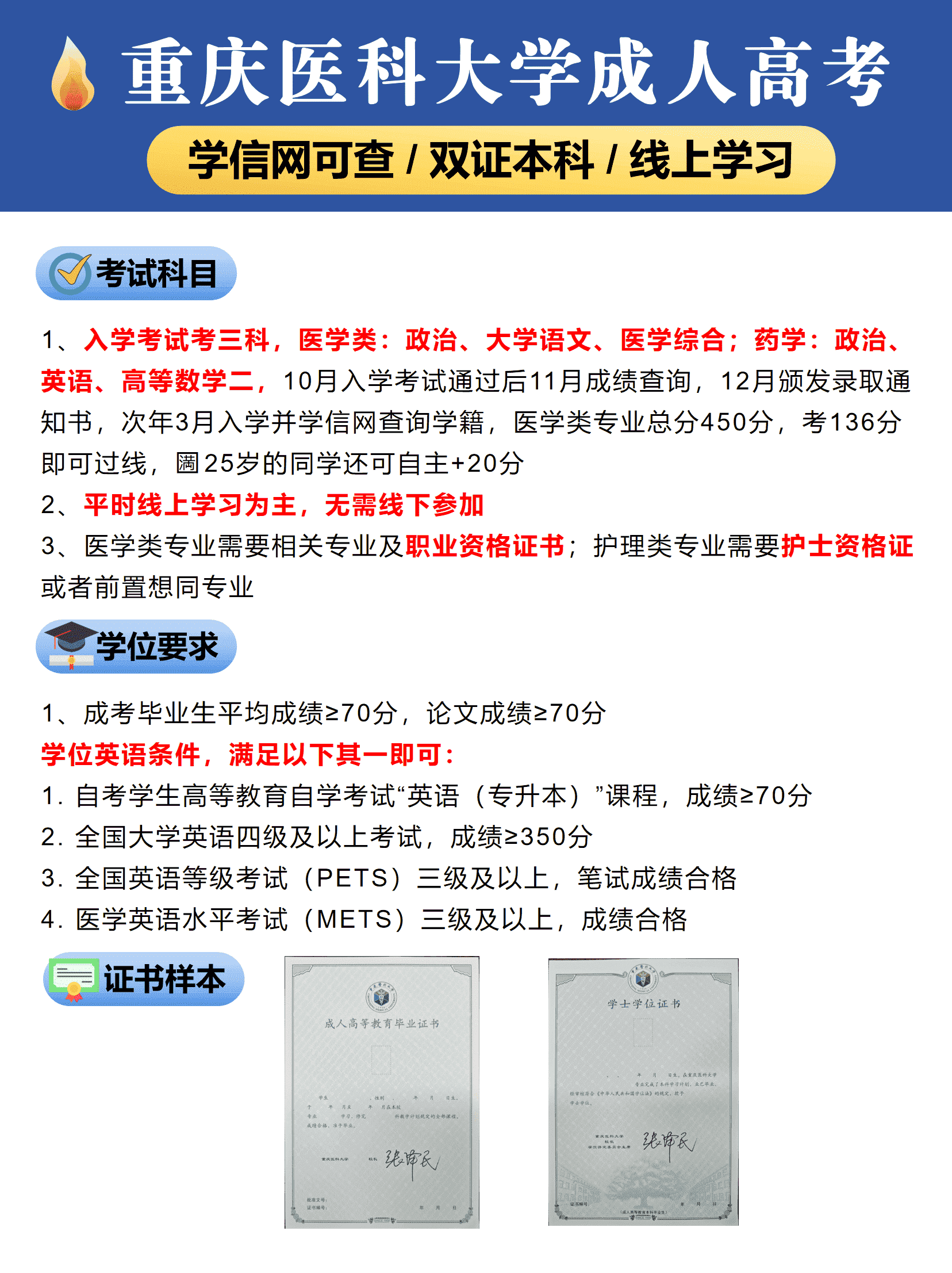 医学类天花板💥重庆医科大学成人高考